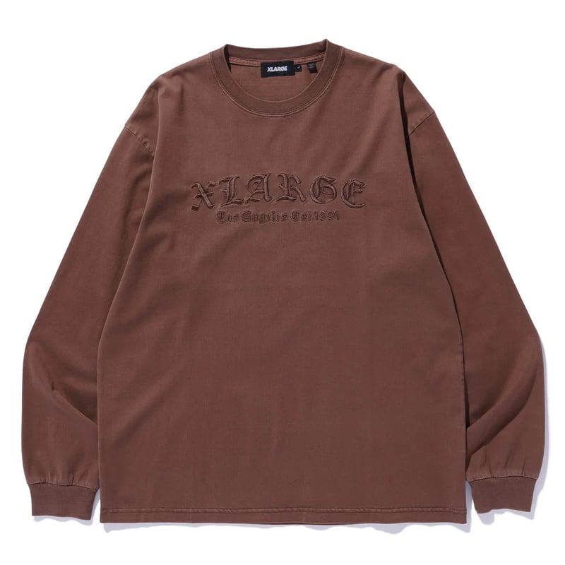 XLARGE | PIGMENT DYED OLD ENGLISH LOGO L/S TEE( XLARGE | PIGMENT DYED OLD ENGLISH LOGO L/S TEE(