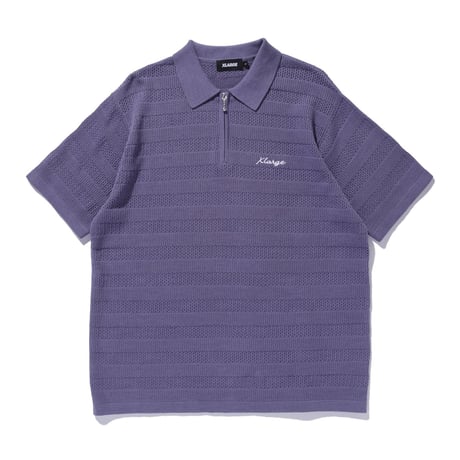 XLARGE | STRIPED KNIT POLO SHIRT(PURPLE)