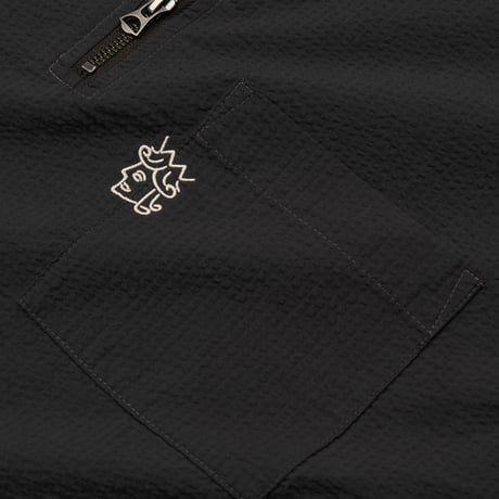 VICTORIA HK / SEERSUCKER QUARTER ZIP SHIRT(BLACK)