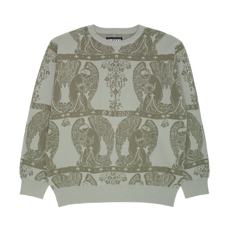 GX1000 / JACQUARD KNIT ANGEL SWEATER (GRAY GRE