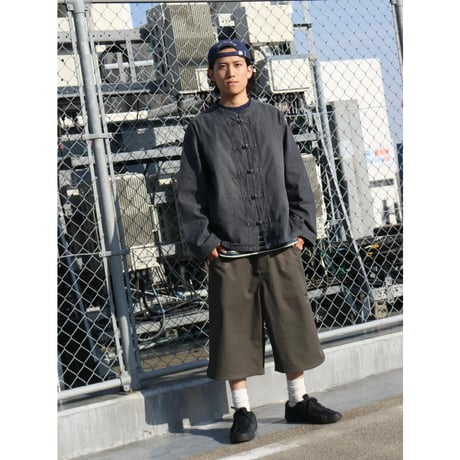 SEDAN ALL-PURPOSE| Light Denim Kungfu Shirt(Black)