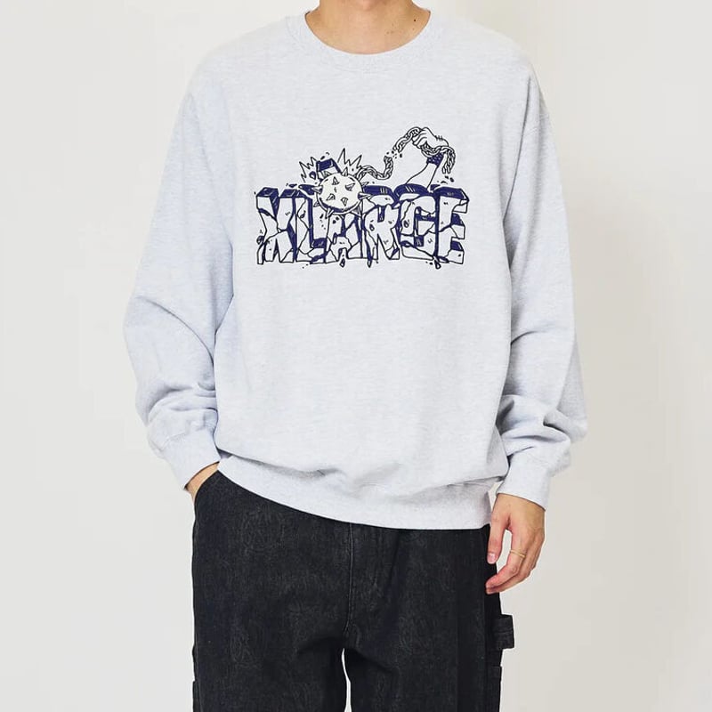 XLARGE | SPIKE BALL CREWNECK SWEATSHIRT (ASH) |...