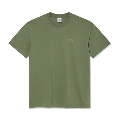 POLAR SKATE CO. / Contrast Tee - Stroke Logo (Moss Green)
