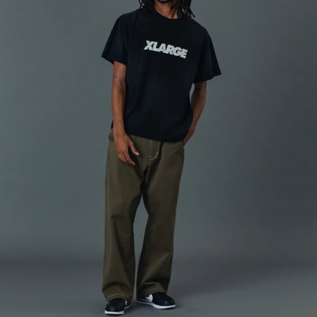 XLARGE | DISCHARGE PRINTED STANDARD LOGO S/S TEE(BLACK)