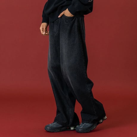 XLARGE | WASHED BAGGY DENIM PANTS(BLACK)