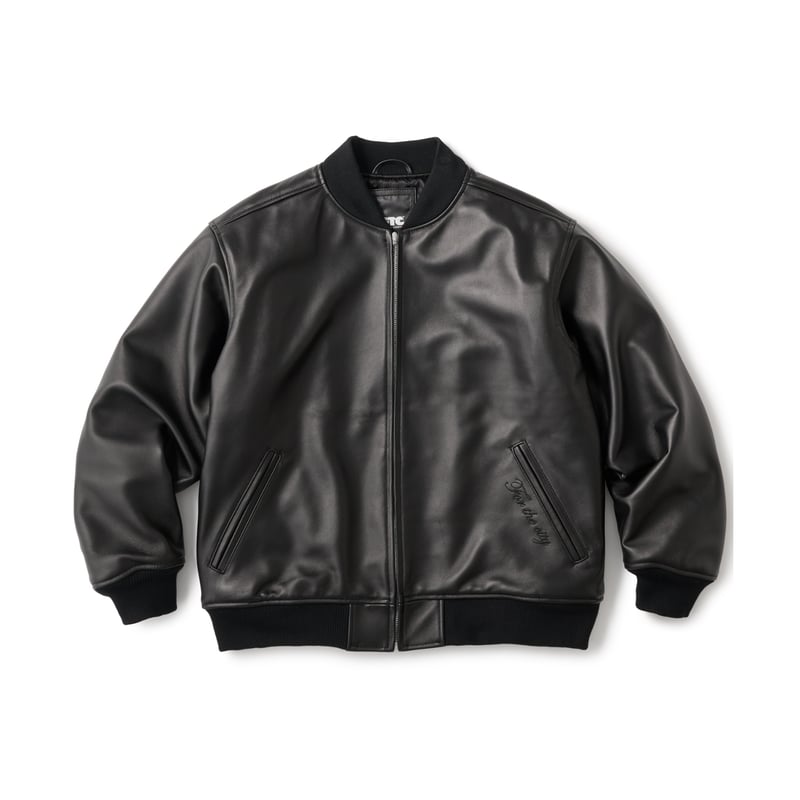 FTC | LEATHER ZIP VARSITY JACKET 
