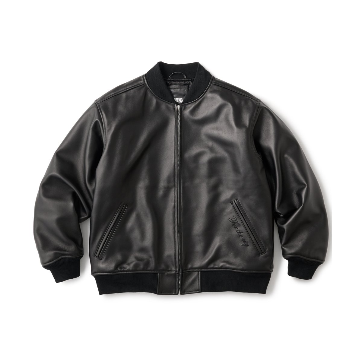 FTC | LEATHER ZIP VARSITY JACKET 