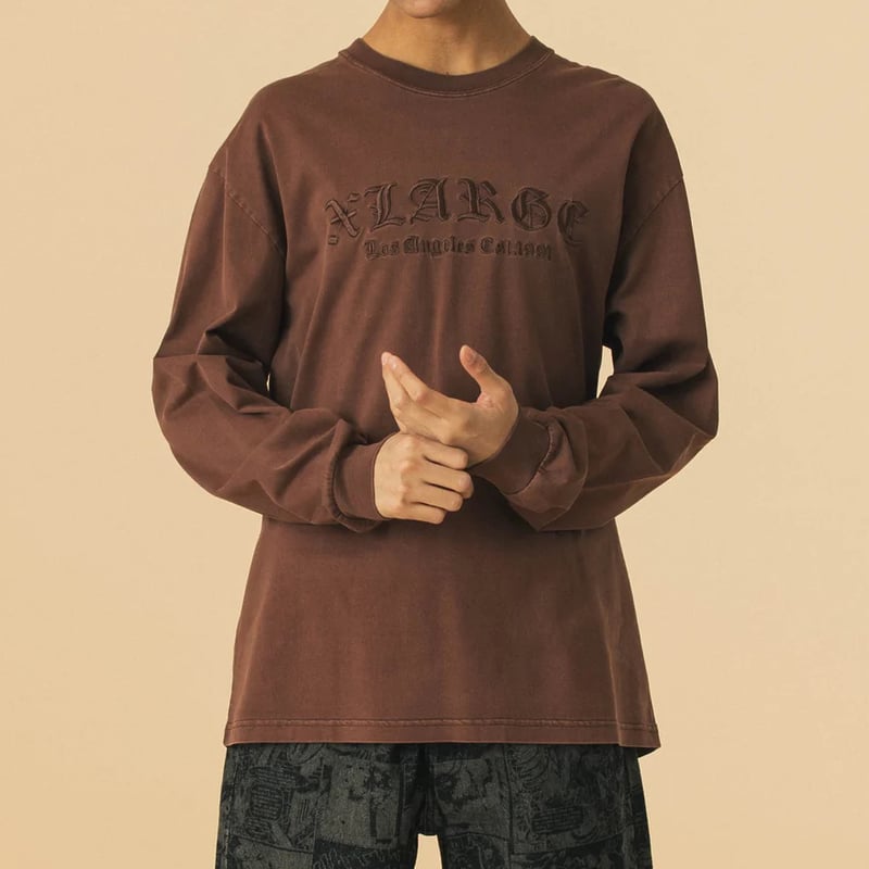 XLARGE | PIGMENT DYED OLD ENGLISH LOGO L/S TEE( XLARGE | PIGMENT DYED OLD ENGLISH LOGO L/S TEE(