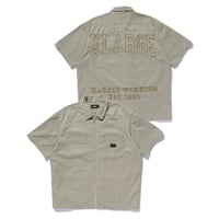 XLARGE | ZIP UP S/S WORK SHIRT(KHAKI)