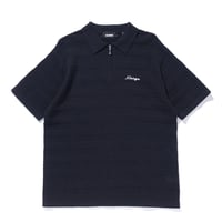 XLARGE | STRIPED KNIT POLO SHIRT(BLACK)