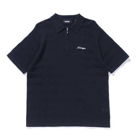 XLARGE | STRIPED KNIT POLO SHIRT(BLACK)