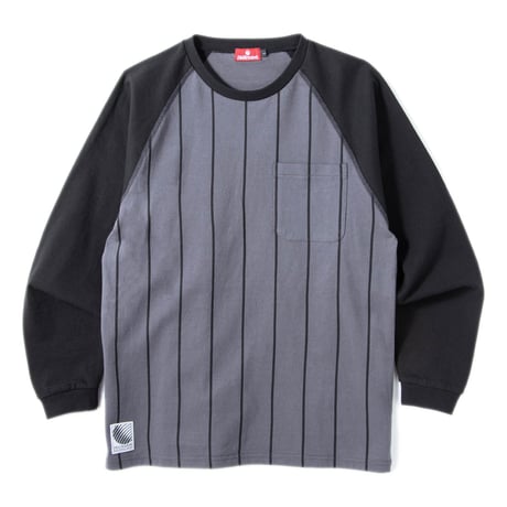 HELLRAZOR / BORN H POCKET RAGLAN L/S SHIRT (CHARCOAL/BLACK)