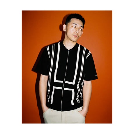 HELAS | ALDO KNIT FULL ZIP POLO "BLACK"
