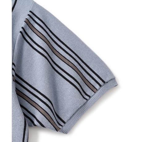 FTC | STRIPE KNIT POLO "SLATE" (FTC026SUMSH07)