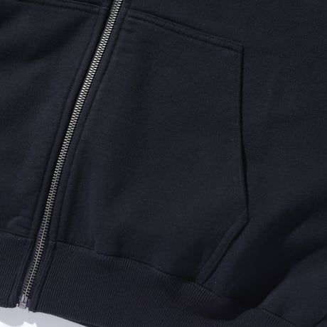 XLARGE | PERFORATED LEATHER LOGO ZIP UP HOODED SWEATSHIRT(ASH)