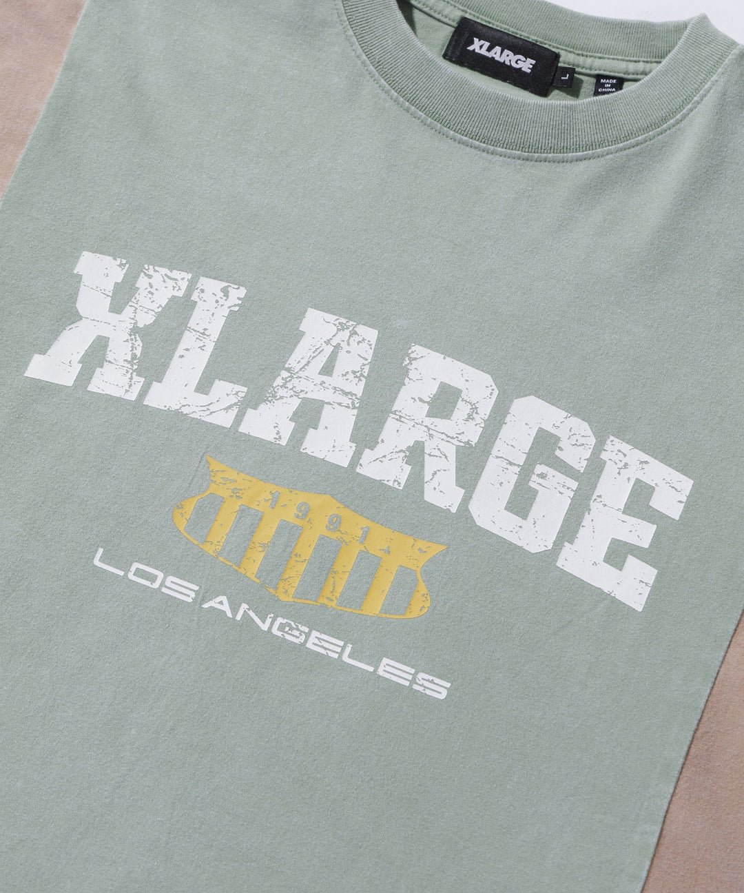 XLARGE | PANELED S/S TEE(GREEN) | T.F.L online. XLARGE | PANELED S/S TEE(GREEN) | T.F.L online.