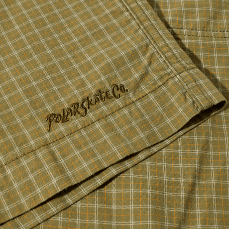 POLAR SKATE CO. / Hike Shorts - Cotton (Olive Check)