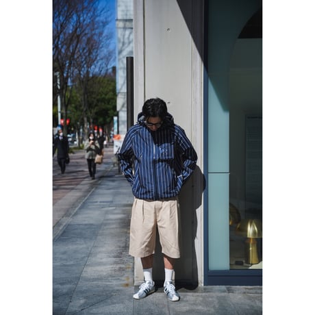 POP TRADING COMPANY / Pinstripe Oracle Jacket (Navy/White)