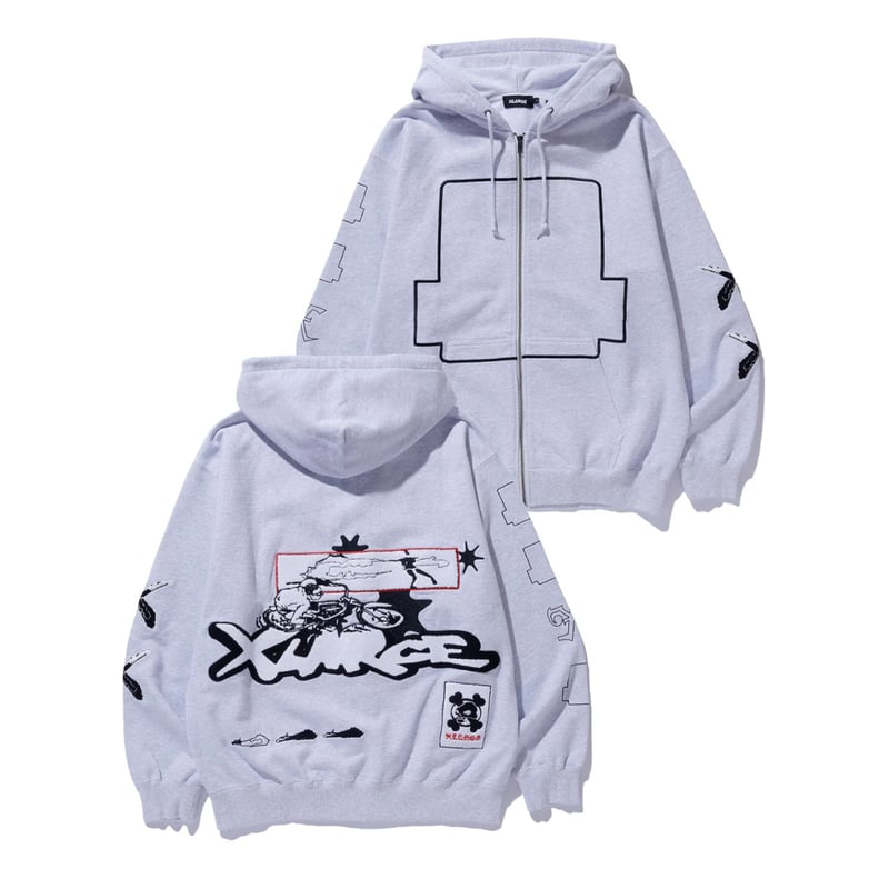 XLARGE | SPEED ZIP UP HOODED SWEATSHIRT(ASH) |