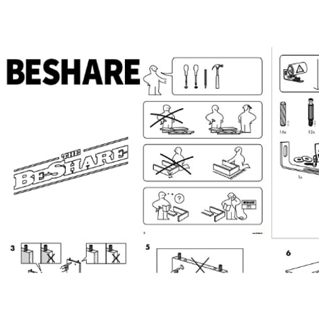 BE-SHARE|Furniture manual LOGO L/S TEE(BLUE)