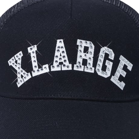 XLARGE | RHINESTONE LOGO MESH CAP (BLACK)
