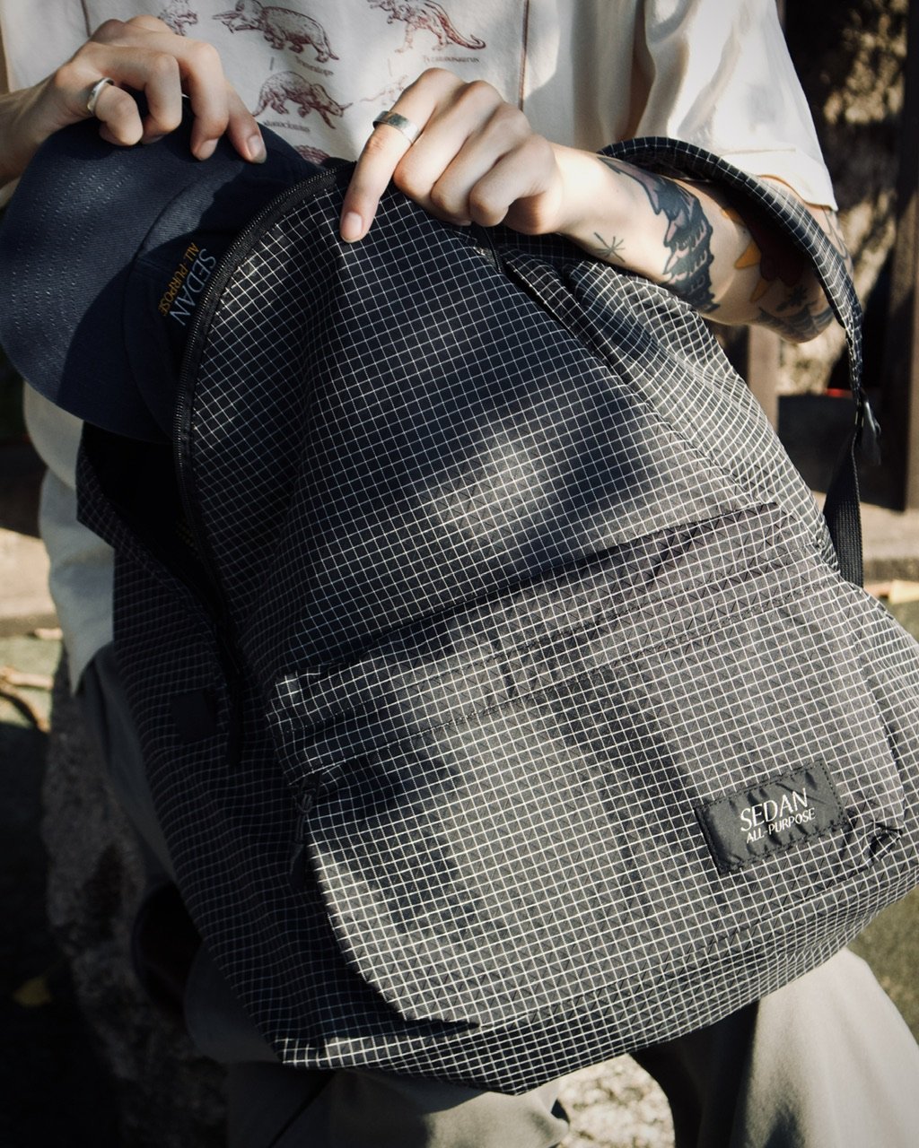SEDAN ALL-PURPOSE| Grid Back Pack(Black) | T.F.