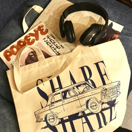BE-SHARE | Classic car Tote bag (3color)