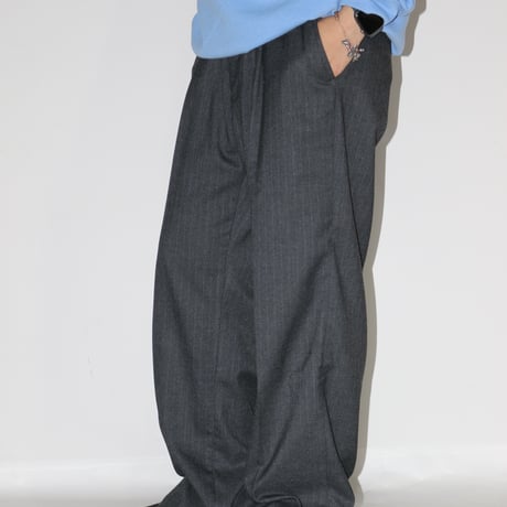 BE-SHARE |Stripe Holiday slacks(Grey)
