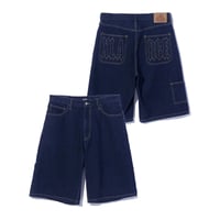 XLARGE | STITCHED LOGO DENIM SHORTS(INDIGO)