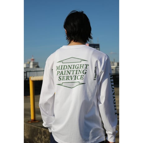MIDNIGHT PAINTING SERVICE| MPS Logo L/S Tee (White)