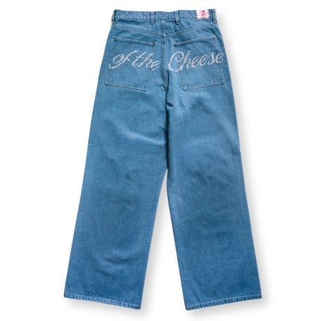 SON OF THE CHEESE | EMBROIDERED WIDE DENIM PANTS(LIGHT)