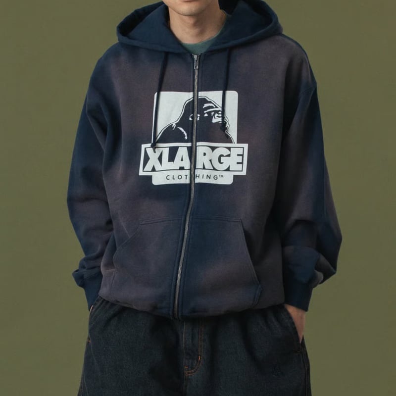 JBOY16ページ XLARGE | DISCHARGE PRINTED OG ZIP HOODED SWEATS