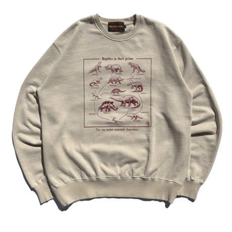 BE-SHARE |Reptiles in their prime Crewneck Sweat(CREAM)