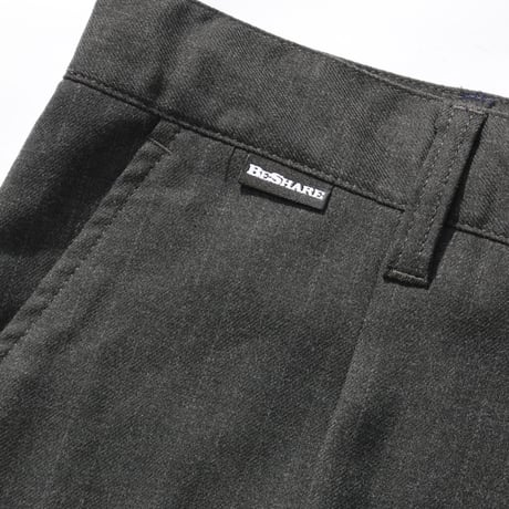 BE-SHARE |Stripe Holiday slacks(Grey)