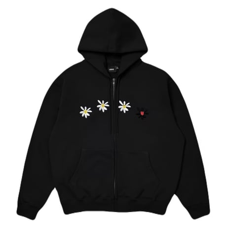 LABROS / 4 Daisies Terry Zip Up Hoodie (Black)