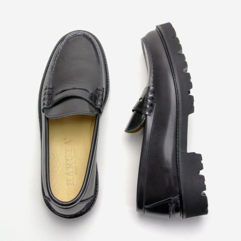 HARUTA ローファー #906XL ブラック HARUTA / SCOTCHGARD COIN LOAFER #906XL (BLACK)