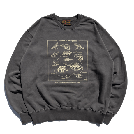 BE-SHARE |Reptiles in their prime Crewneck Sweat(BLACK)
