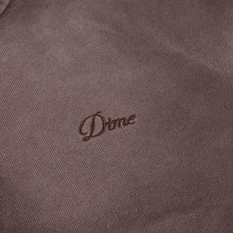 Dime / Cropped Zip Hoodie (Brown Washed)