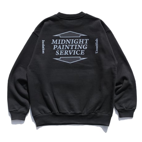 MIDNIGHT PAINTING SERVICE | Isolation/Unselfish crew sweat (Black)