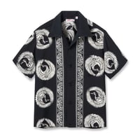 SUN SURF / RAYON HAWAIIAN SHIRT "ORIENTAL BOARDER" (BLACK)