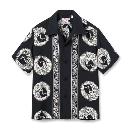 SUN SURF / RAYON HAWAIIAN SHIRT "ORIENTAL BOARDER" (BLACK)