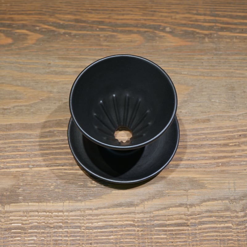 陶器の1点ものドリッパー #黒＆コーヒー豆セット（送料無料） | 4ADJ1