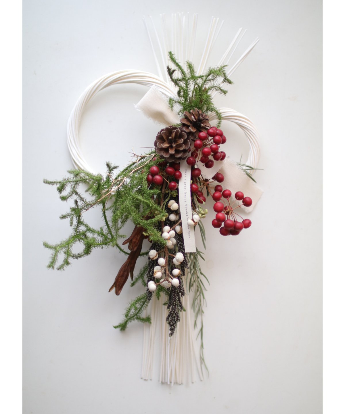 15）2026 しめ縄飾り ホワイトラタン | 草花のある暮らし atelier Kanon