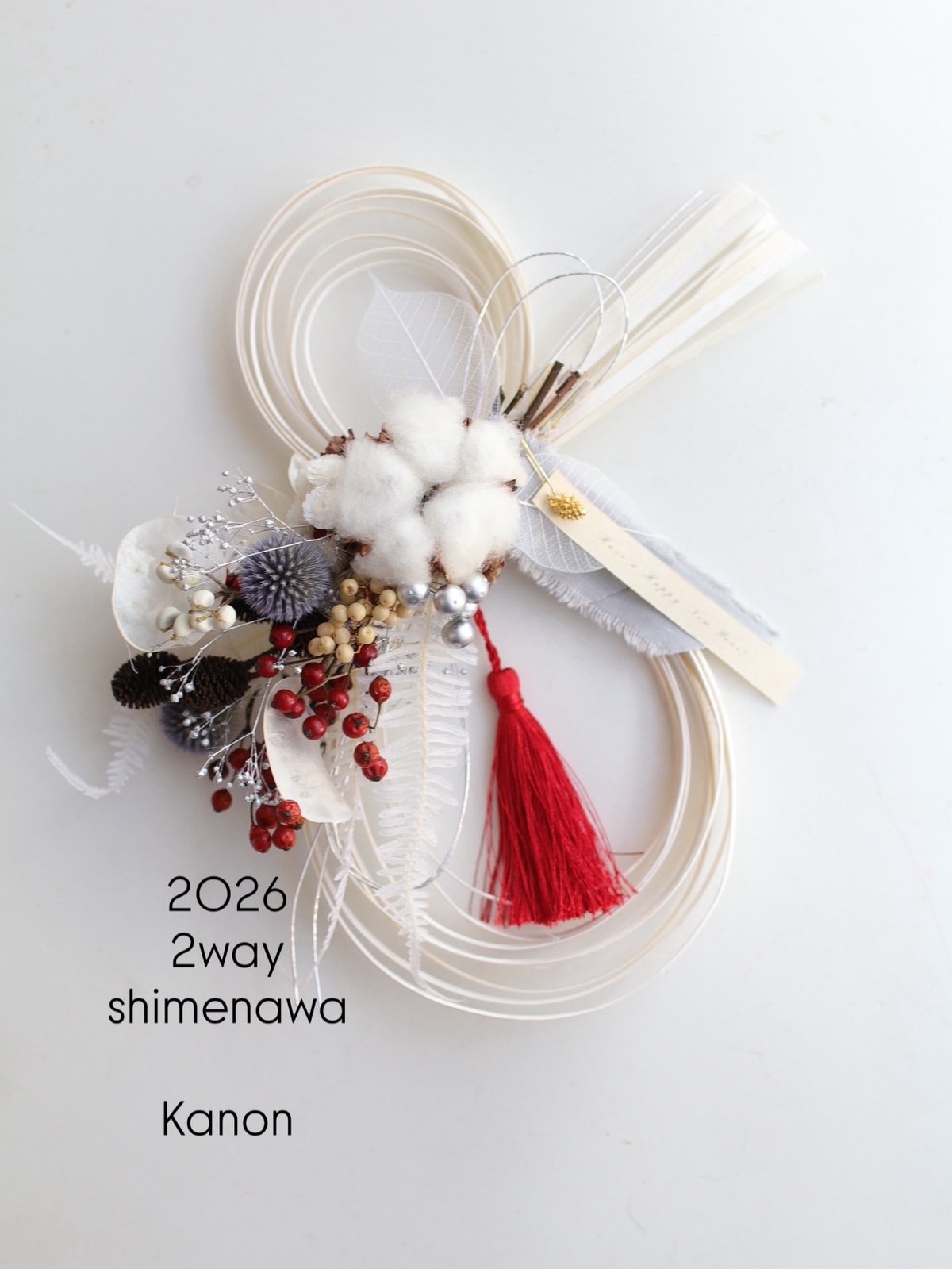 ＊Natural＊しめ縄飾り　しめ縄リース　ドライフラワー　２way Natural＊しめ縄飾りしめ縄リースドライフラワー2way しめ縄リース