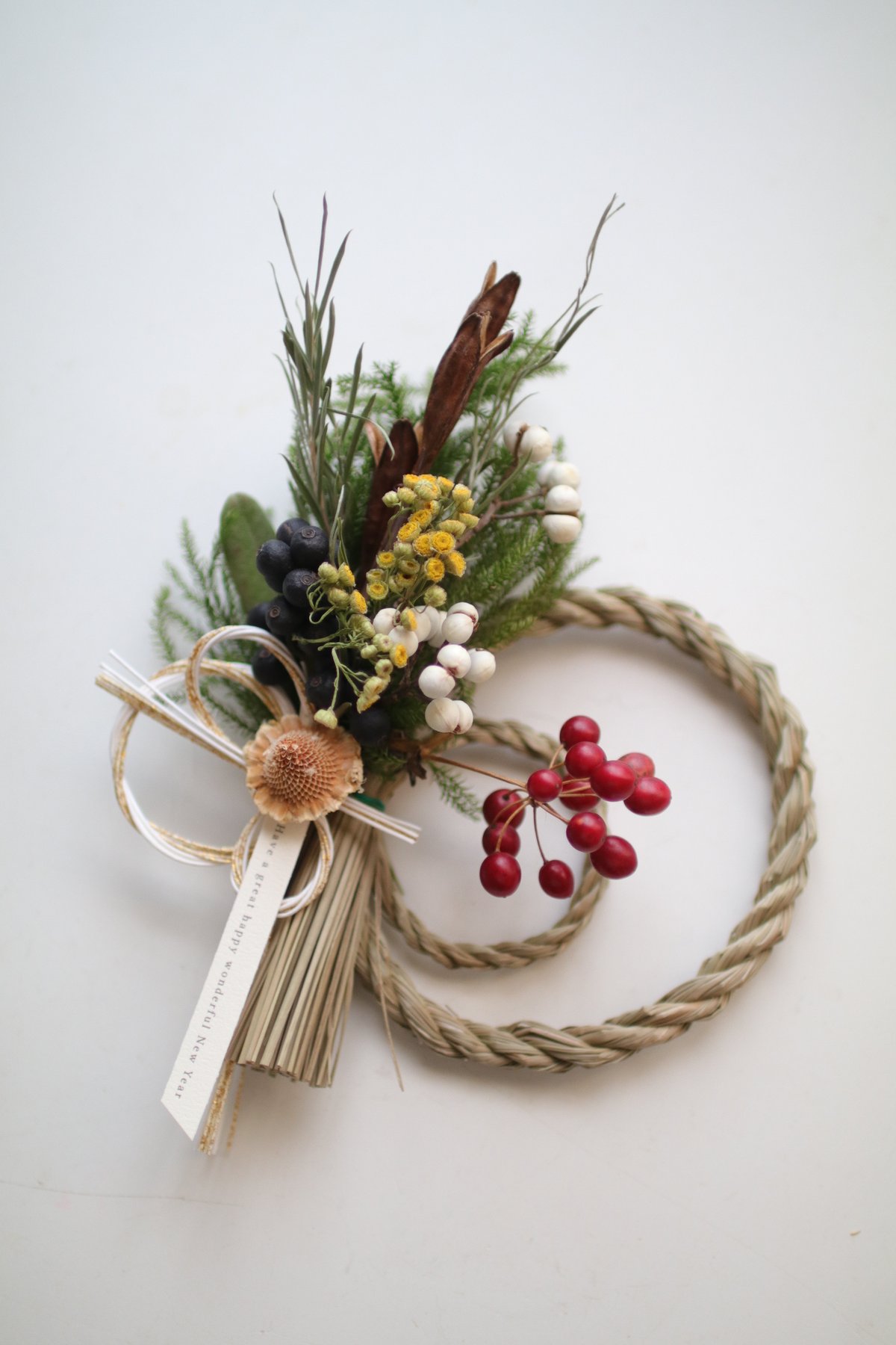 リースしめ縄飾り ⑤ 2026 しめ縄飾り | 草花のある暮らし atelier Kanon