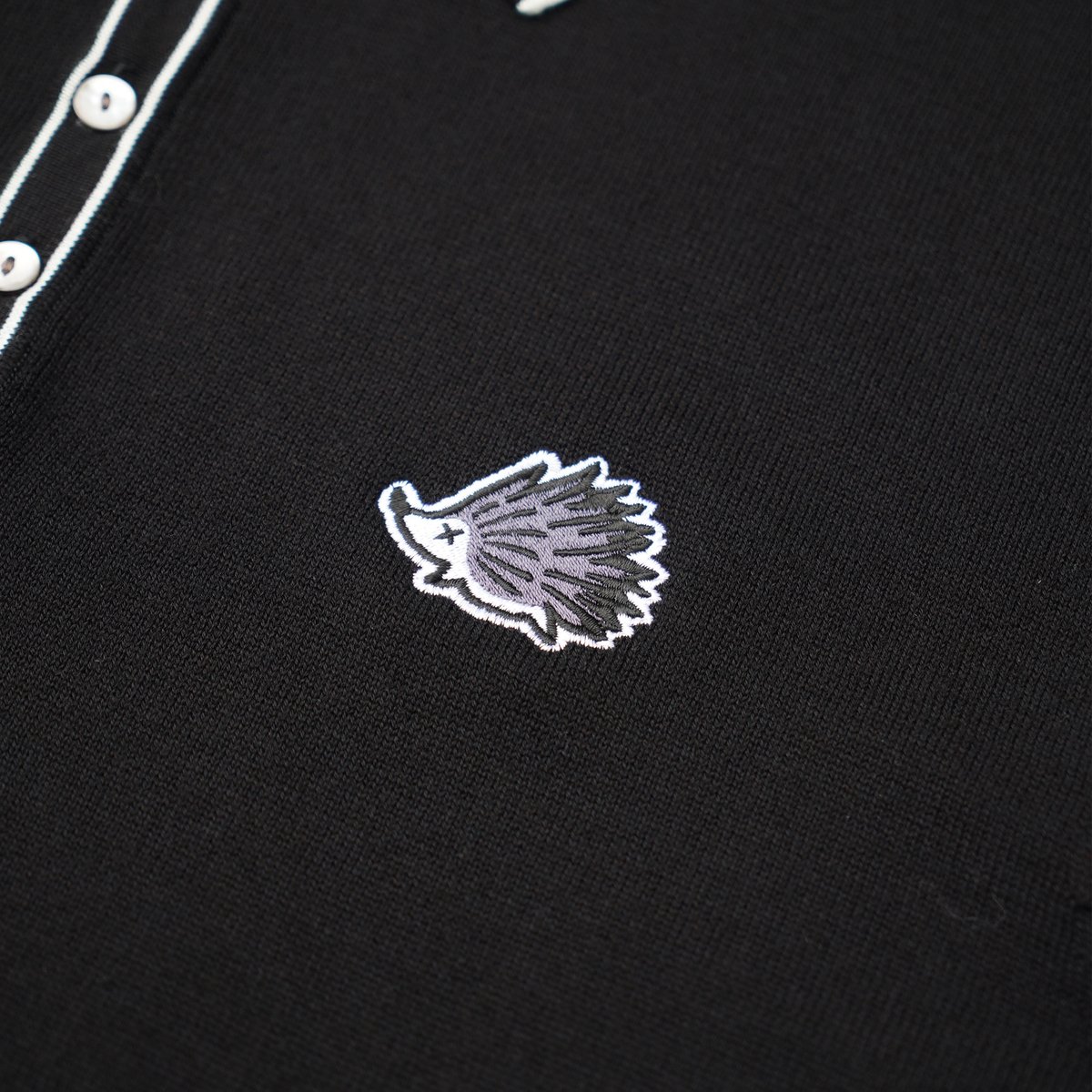 Wedgehog GrayScale Knit Polo - Black | CLUBHAUS