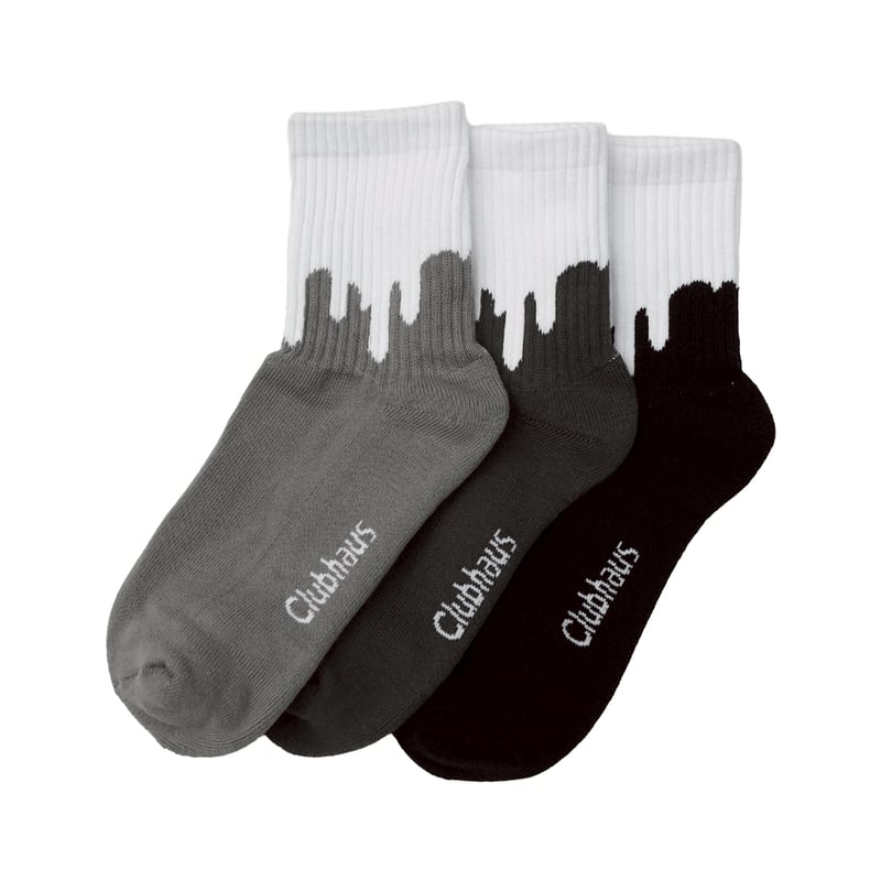 CLUBHAUS クラブハウス ソックス LIXTICK DRIP SOCKS LIXTICK DRIP SOCKS CLUBHAUS GrayScale PACK | CL