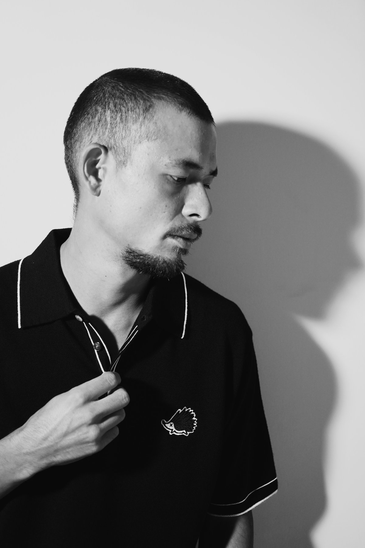 Wedgehog GrayScale Knit Polo - Black | CLUBHAUS