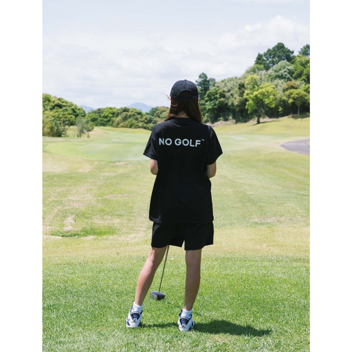 NO GOLF HENRY NECK POLO SHIRT SS COOLMAX - Blac