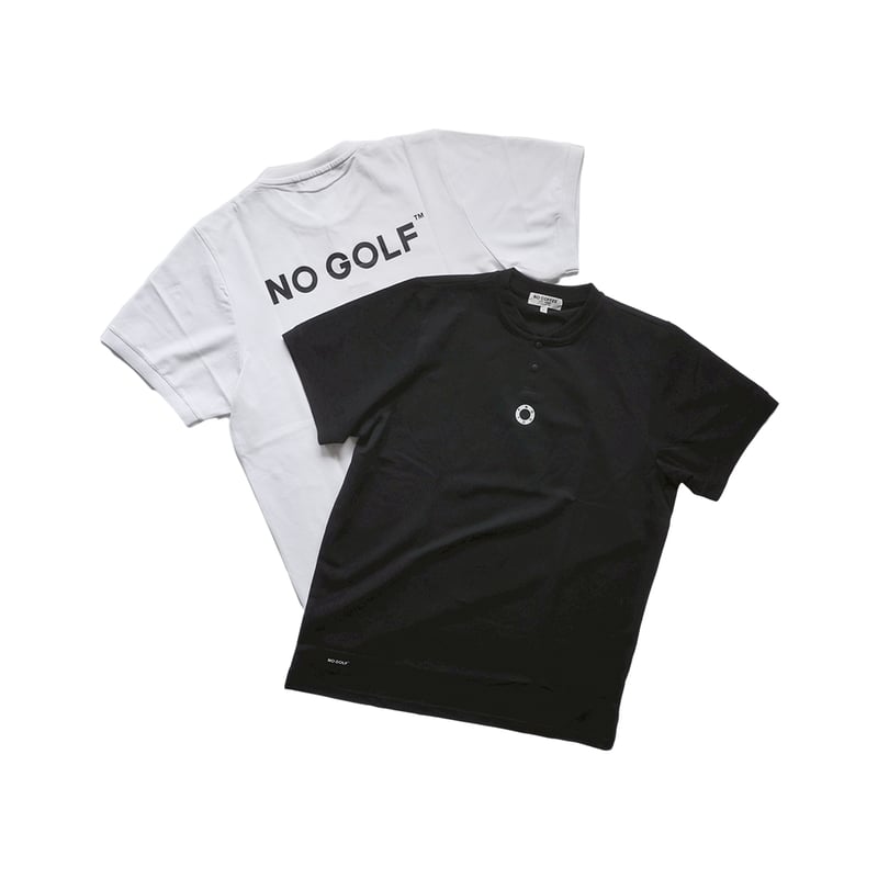 NO GOLF HENRY NECK POLO SHIRT SS COOLMAX - Whit